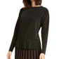 Alfani Women's Metallic Peplum Top Black Size XX-Large