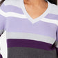 Karen Scott Women's Ribbed V Neck Cotton Sweater Purple Size XX-Large