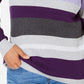 Karen Scott Women's Ribbed V Neck Cotton Sweater Purple Size XX-Large