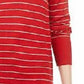 Maison Jules Women's Skinny-Striped Pullover Sweater Bright Red Size Large