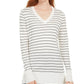 Maison Jules Women's Skinny Striped Pullover Sweater White Size X-Small