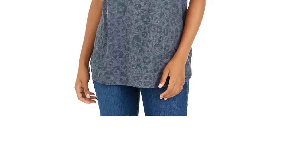 Style & Co Women's Love Graphic T-Shirt Grey Size X-Large
