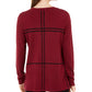 Alfani Men's Grid Pattern Sweater Red Size Large