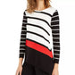 Alfani Women's Mixed Stripe Sweater Black Size Medium