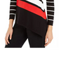Alfani Women's Mixed Stripe Sweater Black Size Medium