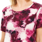 JM Collection Women's Petite Printed Printed Top  Pink SizePetite Small-Medium