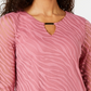 JM Collection Women's Animal Print Burnout Top Pink Size Petite Large