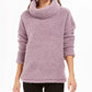 Style & Co Women's Sherpa Cowl Neck Sweater Purple Size Extra Large