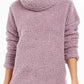 Style & Co Women's Sherpa Cowl Neck Sweater Purple Size Extra Large
