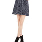 Maison Jules Women's Zippered Check Mini Pencil Skirt Navy Size 8