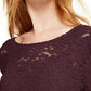 INC International Concepts Women's Lace Top Red Size Large