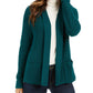 Charter Club Women's Cotton Open-Front Cardigan Dark Green Size X-Large