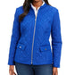 Charter Club Women's Quilted Mandarin Collar Jacket Blue Size X-Small