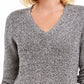 Charter Club Women's Marled Knit Tunic Sweater Black Size X-Small