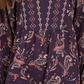 Style & Co Women's Printed Handkerchief Hem Peasant Top  Purple Size Medium