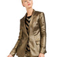 INC International Concepts Women's Metallic Blazer Gold Size Medium