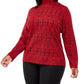 Karen Scott Women's Plus Size Fair Isle Printed Mock-Neck Top Bright Red Size 2X