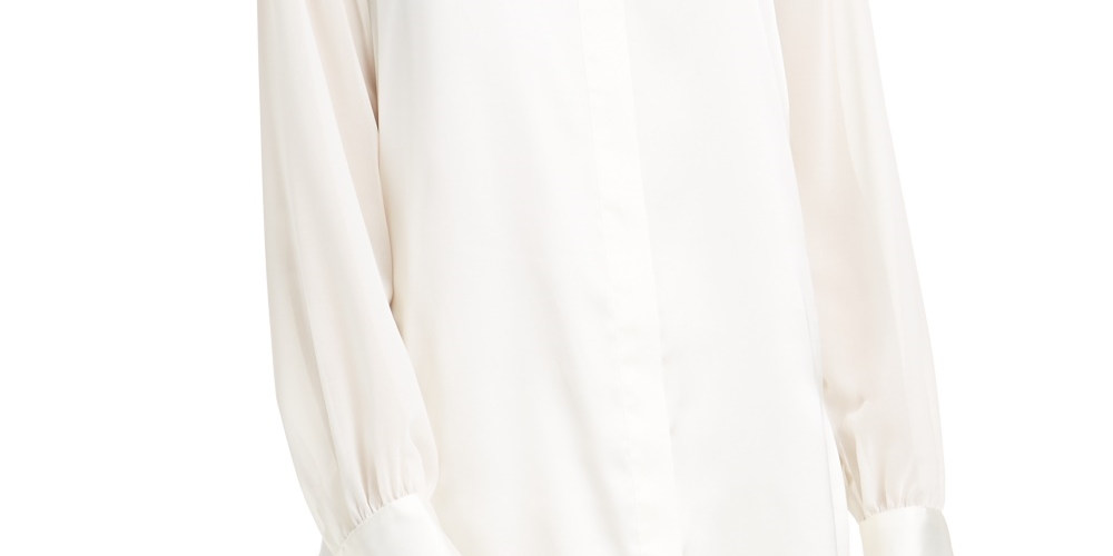 Alfani Women's Tunic Button Up Shirt White Size X-Large