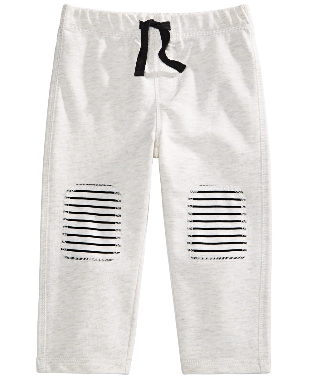 First Impressions Baby Boys Knee Patch Jogger Pants  White Size 18MOS