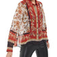 INC International Concepts Women's Scarf-Print Blouse  Red Size Medium