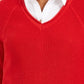 Charter Club Women's V Neck Pullover Knit Sweater Red Size Medium
