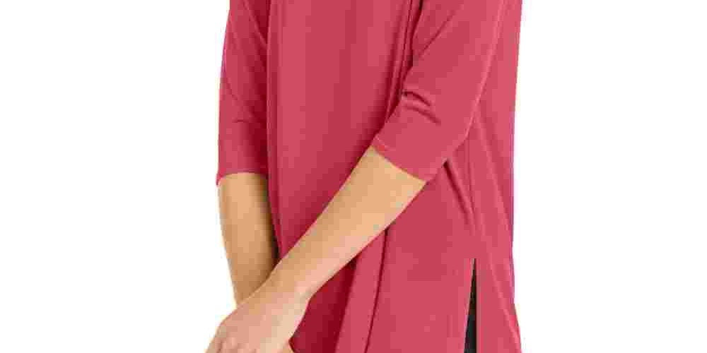 Alfani Women's Cold Shoulder Asymmetrical Top Red Size Medium