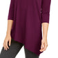 Alfani Women's Asymmetrical Cut Out Top Wine Size Petite Medium