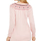 Style & Co Women's  Embroidered-Shoulder Top Gold Size Medium