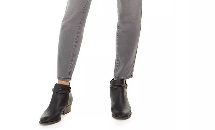 Style & Co Women's Curvy Fit Skinny Bling Pocket Jeans Charcoal Size 2