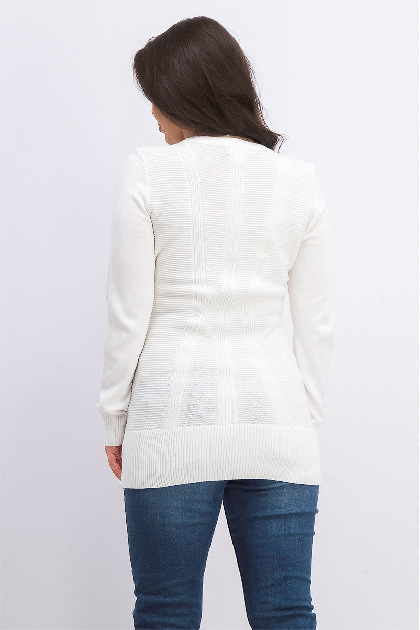 Style & Co Women's Mixed Stitch Sweater White Size X-Large