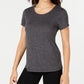 Ideology Women's Mesh-Back T-Shirt Dark Gray Size X-Large