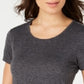 Ideology Women's Mesh-Back T-Shirt Dark Gray Size X-Large