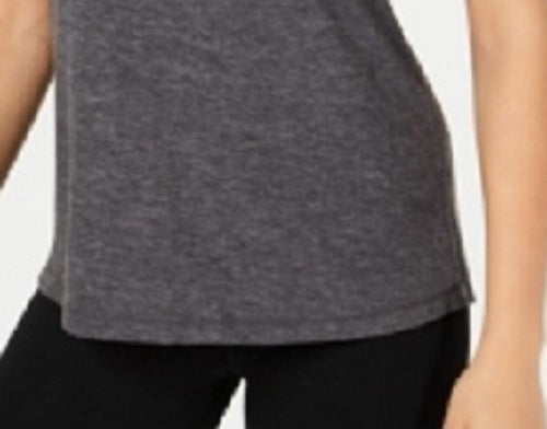 Ideology Women's Mesh-Back T-Shirt Dark Gray Size X-Large