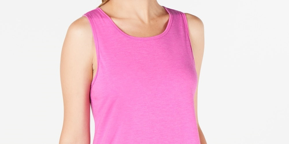 Ideology Women's Mesh-Hem Tank Top Purple Size Small