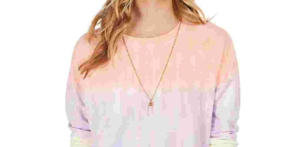 Style & Co Women's Tie-Dye Sweatshirt Pink Size Large