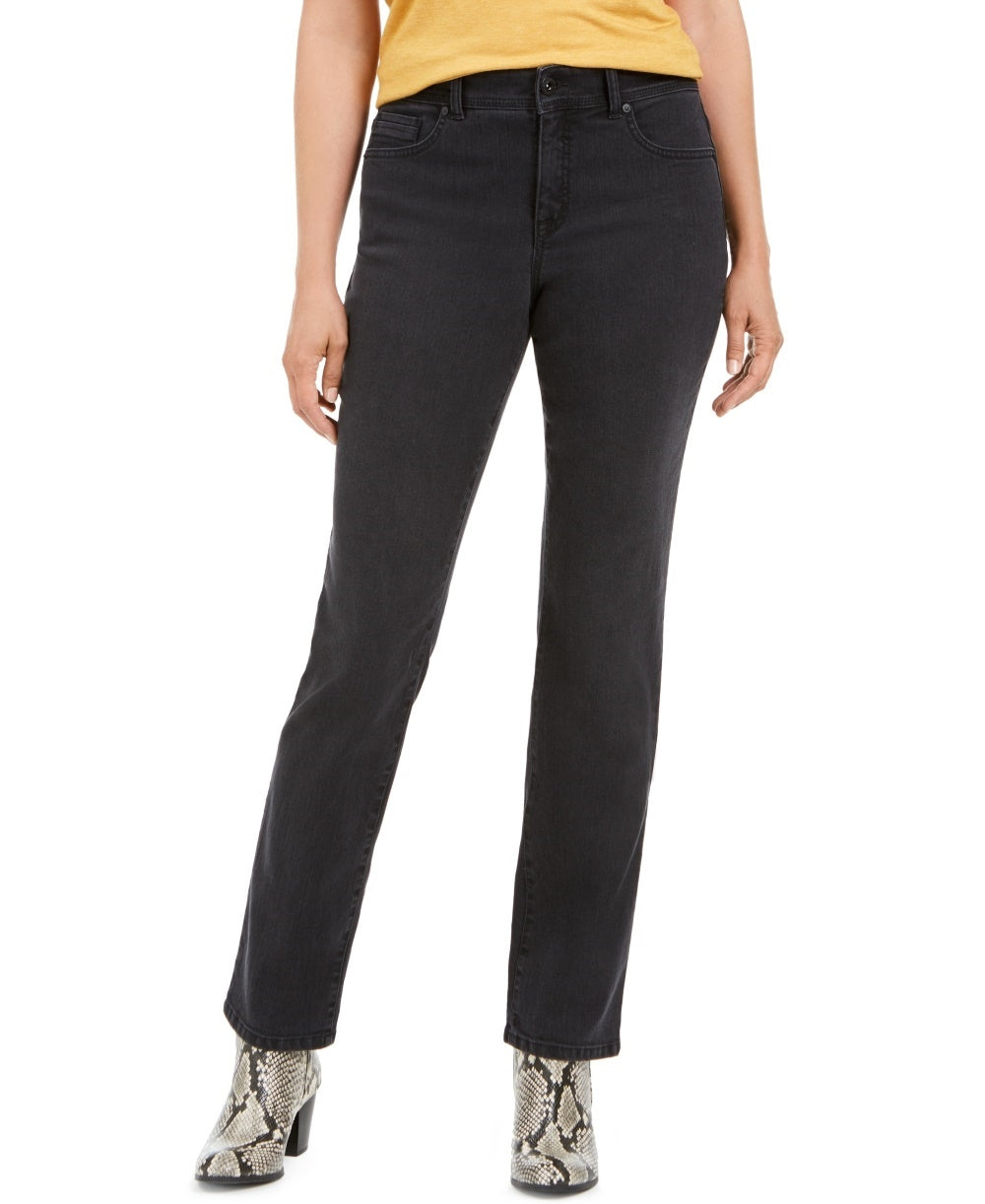Style & Co Women's Curvy-Fit Straight Leg Jeans  Black Size 6