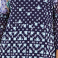 Charter Club Women's Printed Knit Mesh Top Navy Size Medium
