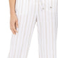 JM Collection Women's Striped Pull On Pants White Size XX-Large