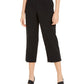 Alfani Women's Buckle Waist Cropped Pants Black Size 16