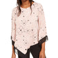 Alfani Women's Petite Printed Pointed-Hem Top  Dark Pink Size Petite