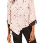 Alfani Women's Petite Printed Pointed-Hem Top  Dark Pink Size Petite