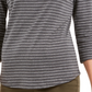 Charter Club Women's Petite Metallic Striped Top  Gray Size Petite Large