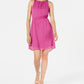 Maison Jules Women's Purple Sleeveless Halter Mini Party Dress Purple Size Small