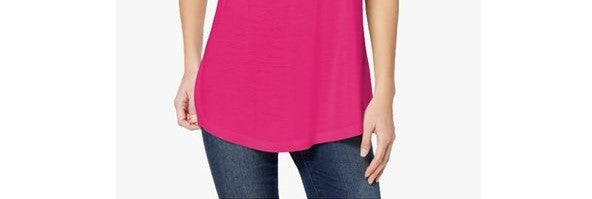 Maison Jules Women's Scoop Neck T-Shirt Pink Size Small