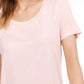 Maison Jules Women's Scoop Neck T-Shirt Pink Size X-Large