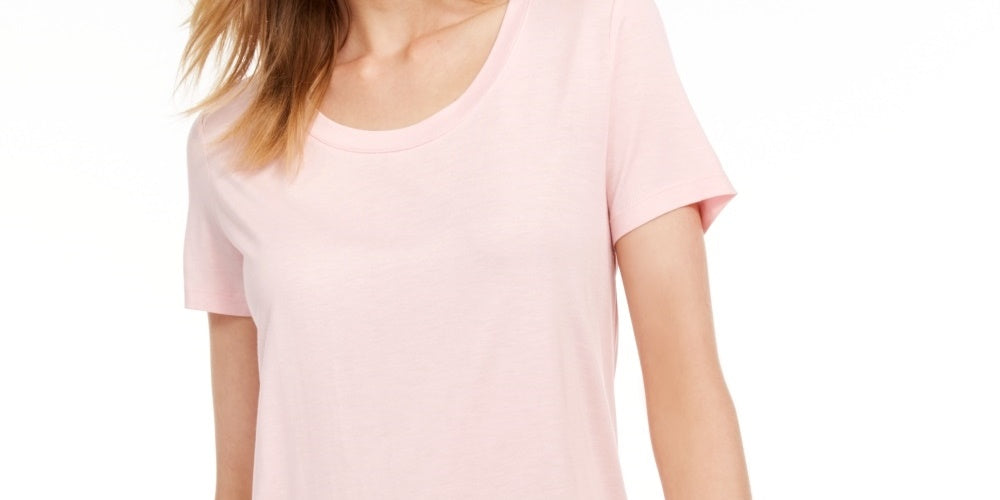 Maison Jules Women's Scoop Neck T-Shirt Pink Size X-Large