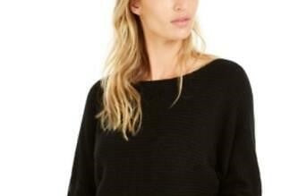 Bar III Women's Becca Tilley X Dolman Sleeve Sweater Black Size X-Small
