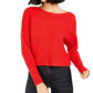 Bar III Women's Becca Tilley X Dolman Sleeve Sweater Red Size Medium