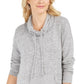 Style & Co Women's Drawstring Cowl-Neck Sweater Gray Size Medium