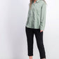 Charter Club Women's Woven Solid Tencel Shirt Green Size X-Large